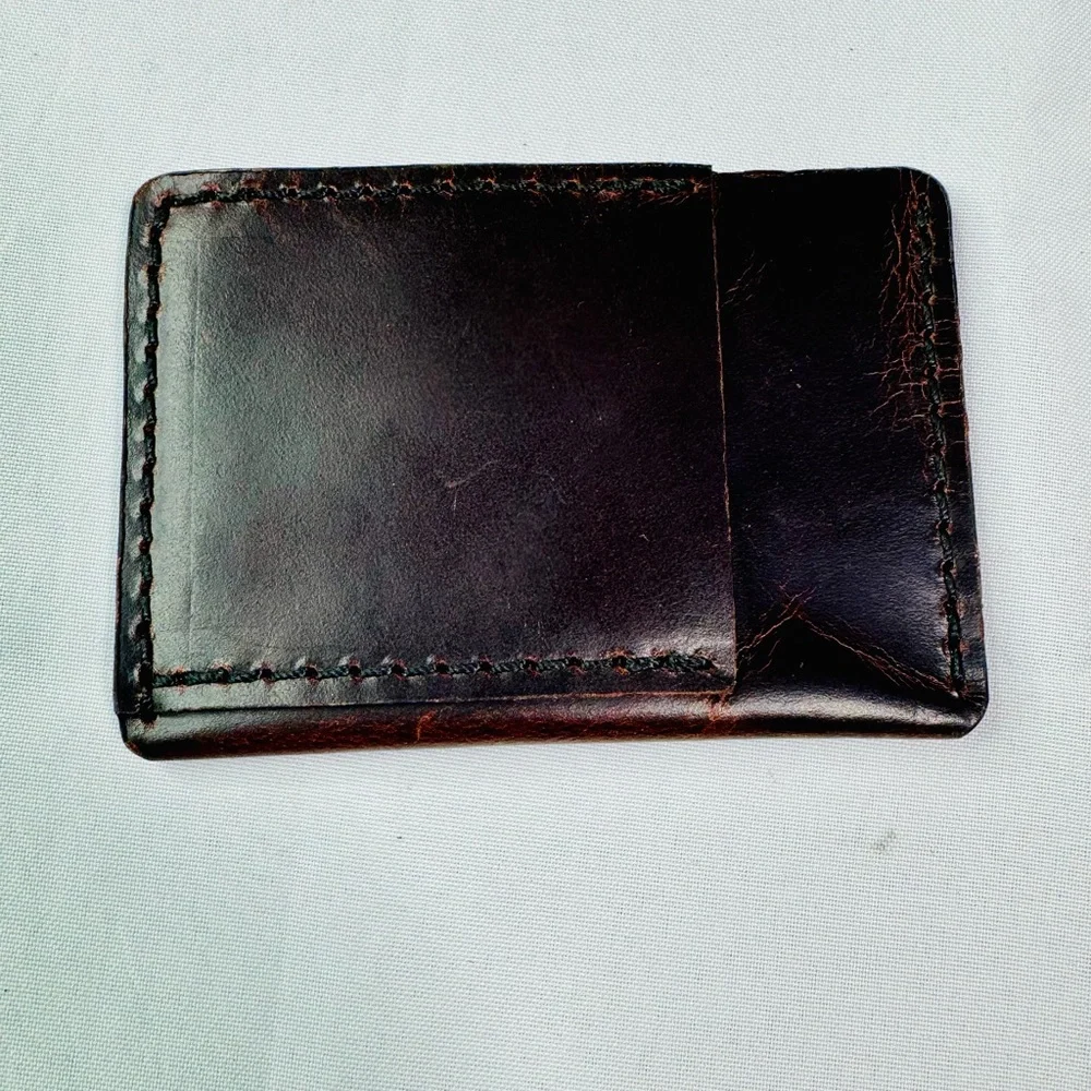 Leather card holder wallet Burgundy ultra slim leather card holder wallet